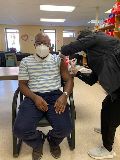 Man getting vaccine